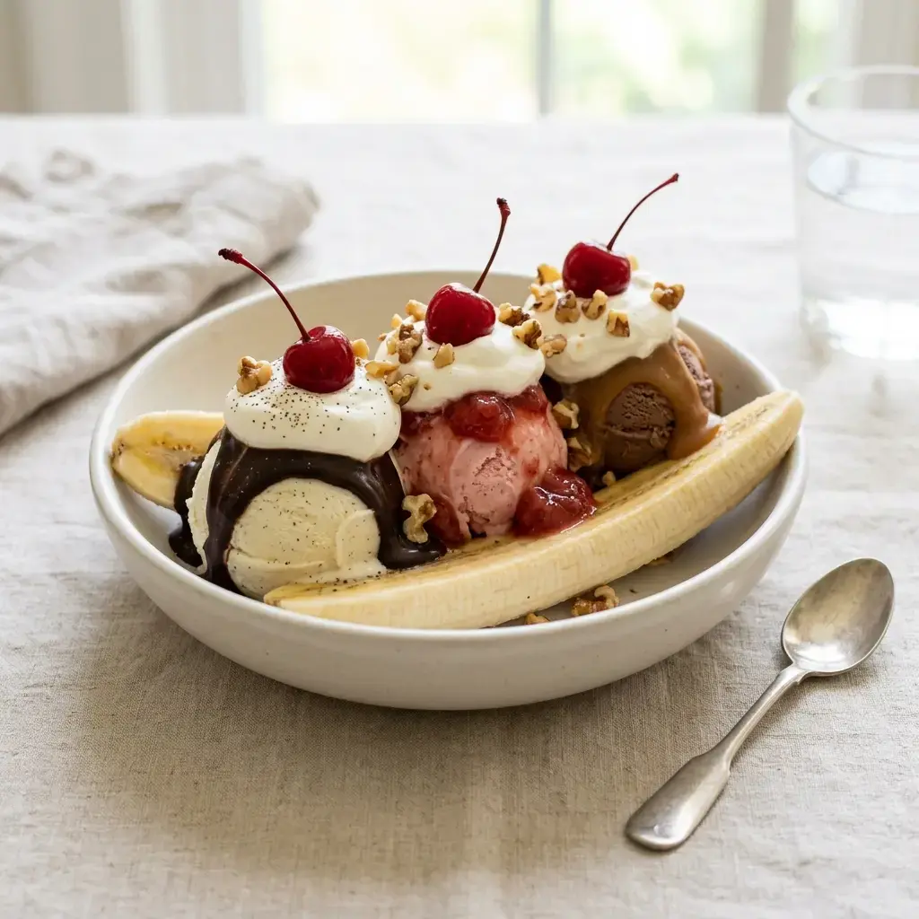 Fotografia hotového jedla k receptu Banana split