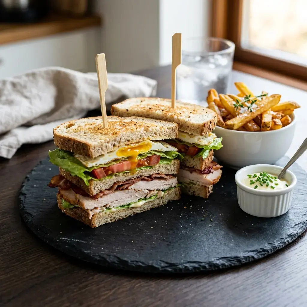 Fotografia hotového jedla k receptu Club sandwich s morčacím mäsom