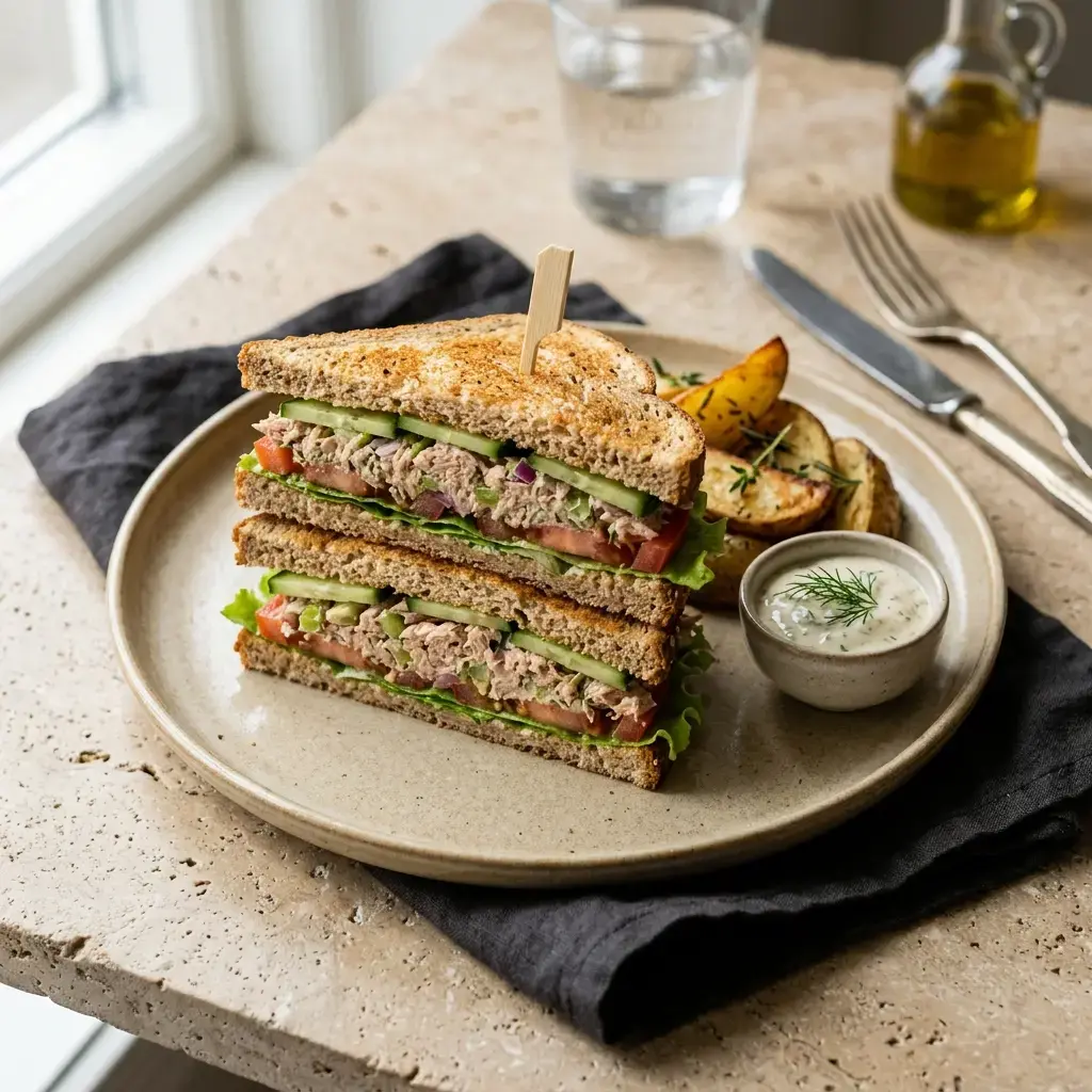 Fotografia hotového jedla k receptu Club sandwich s tuniakom