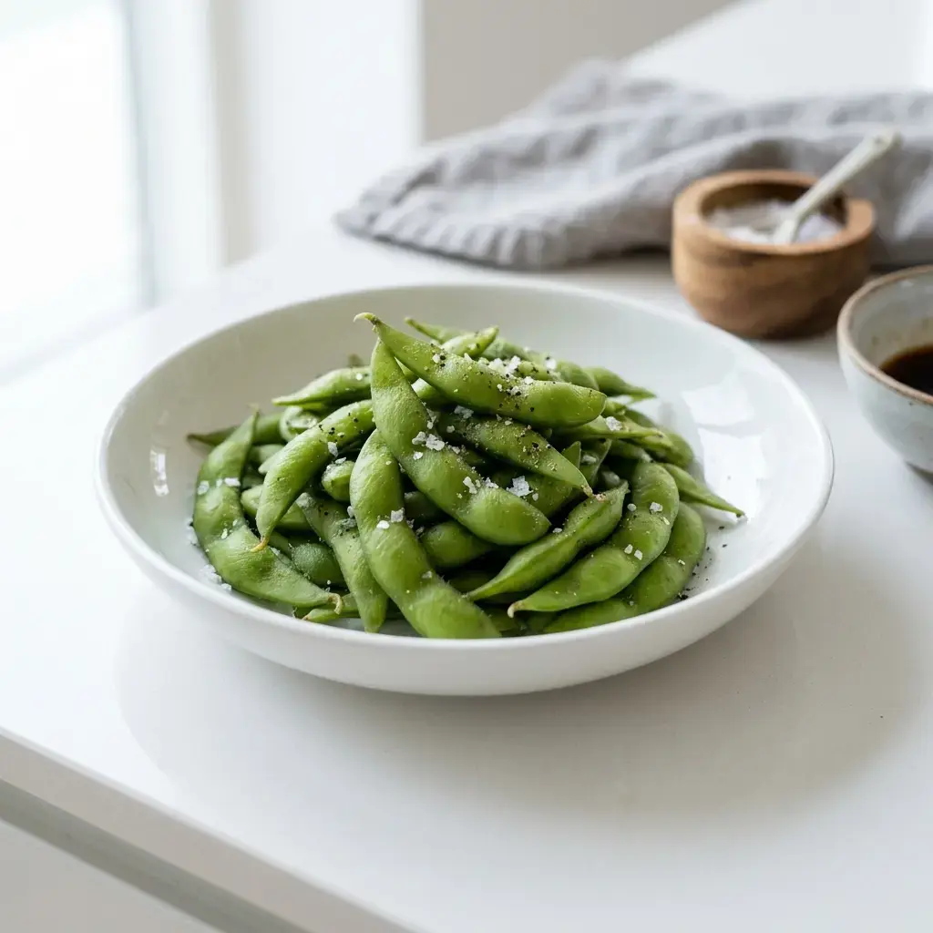 Fotografia hotového jedla k receptu Edamame fazuľky