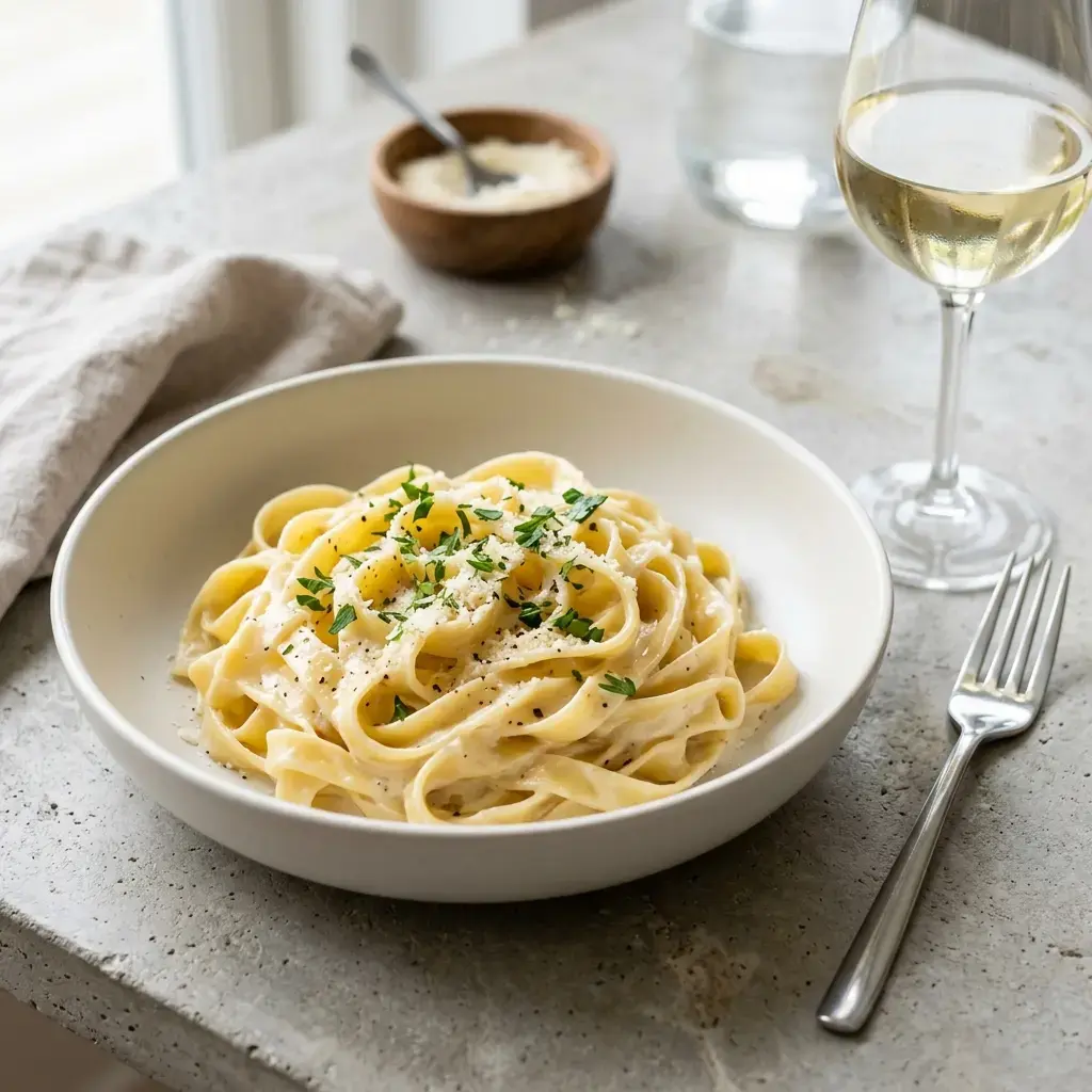 Fotografia hotového jedla k receptu Fettuccine Alfredo