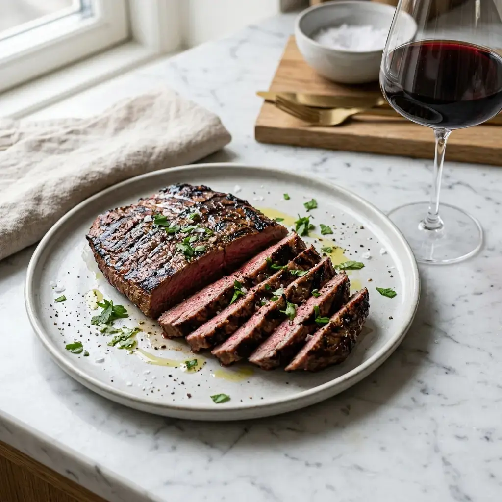 Fotografia hotového jedla k receptu Flank steak na grile