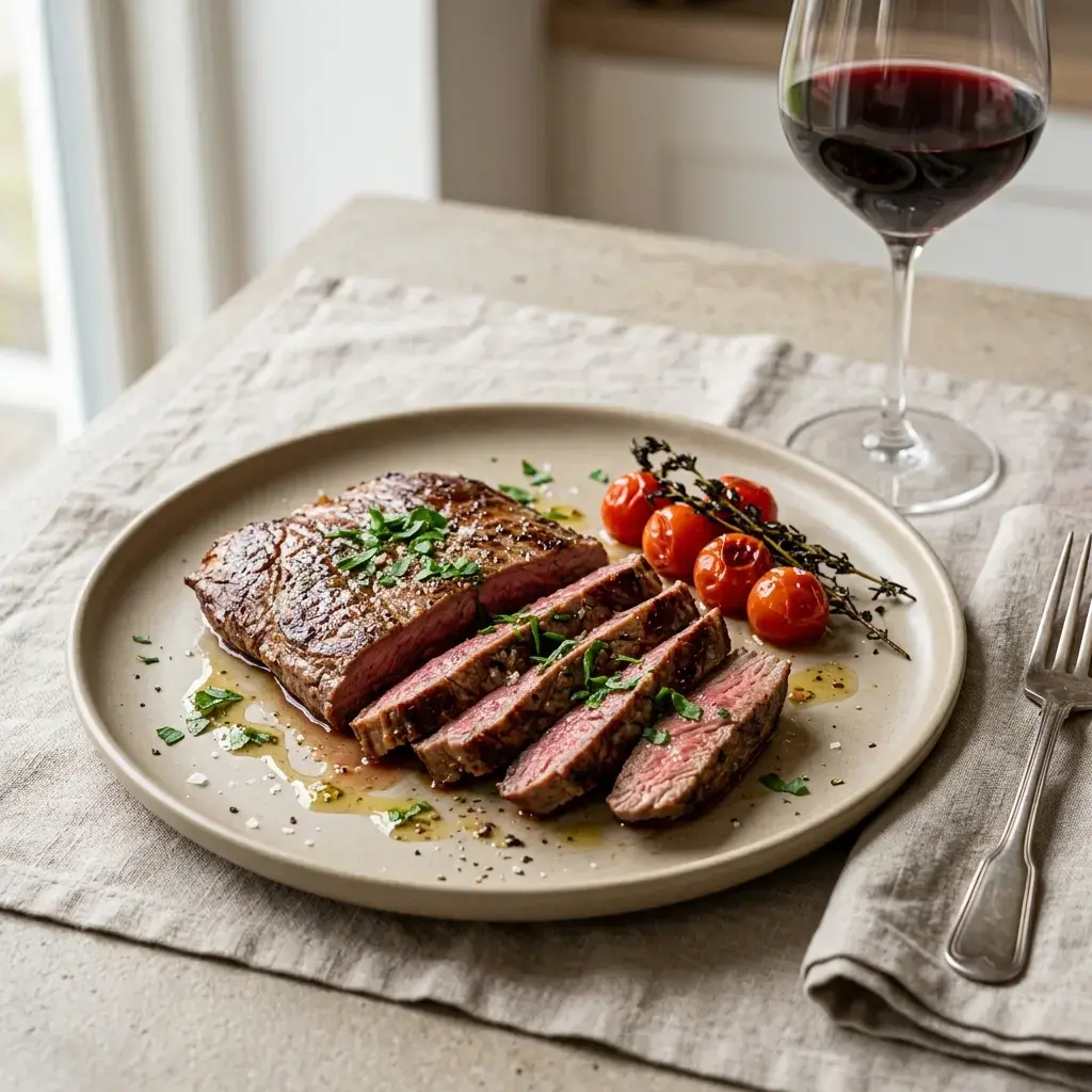 Fotografia hotového jedla k receptu Flank steak na panvici
