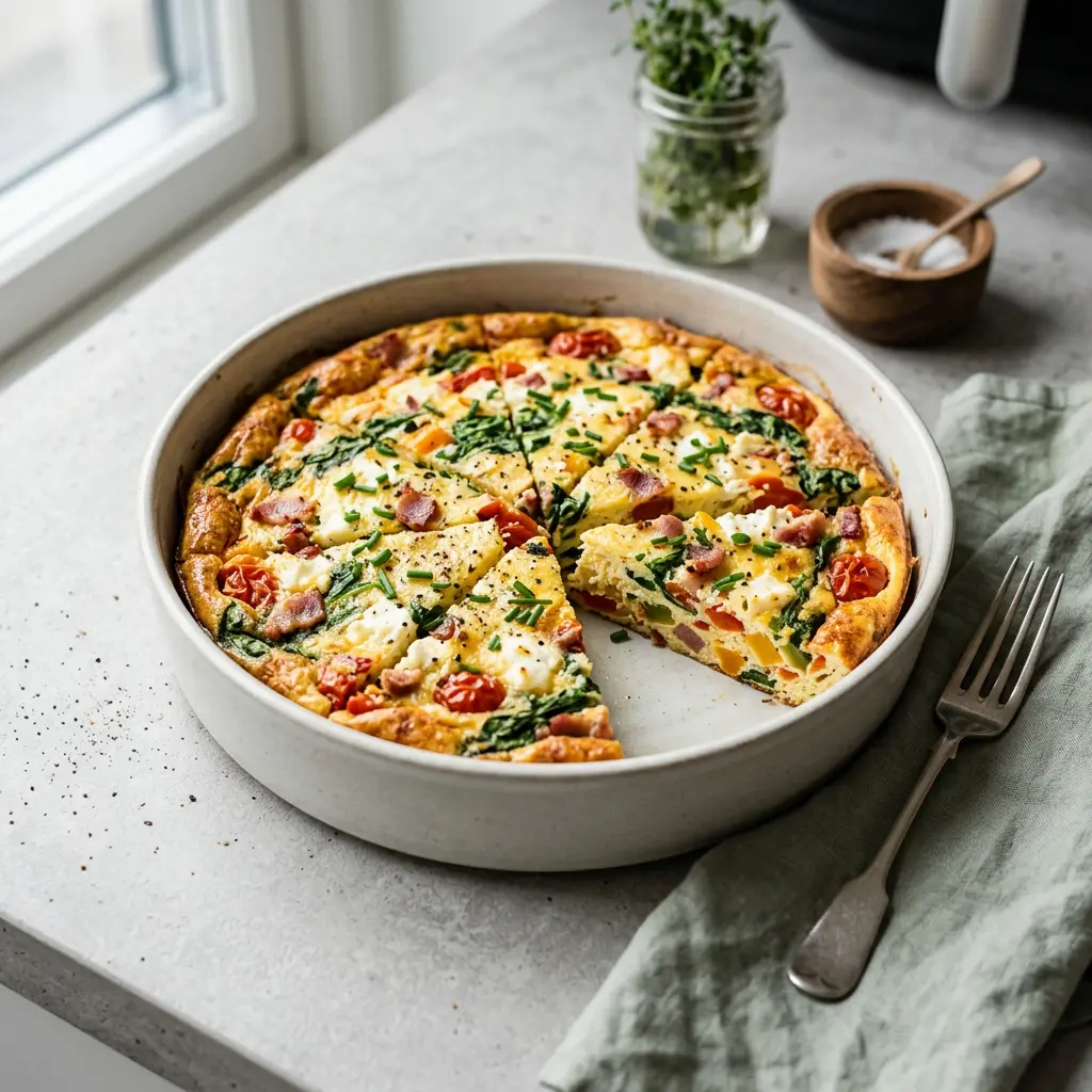 Fotografia hotového receptu Frittata z teplovzdušnej fritézy z teplovzdušnej fritézy