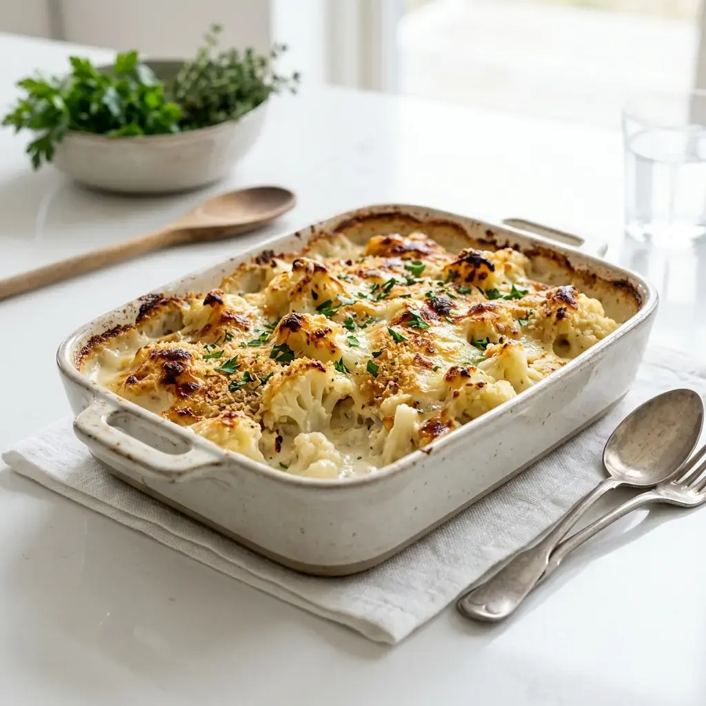 Fotografia hotového jedla k receptu Karfiolový gratin