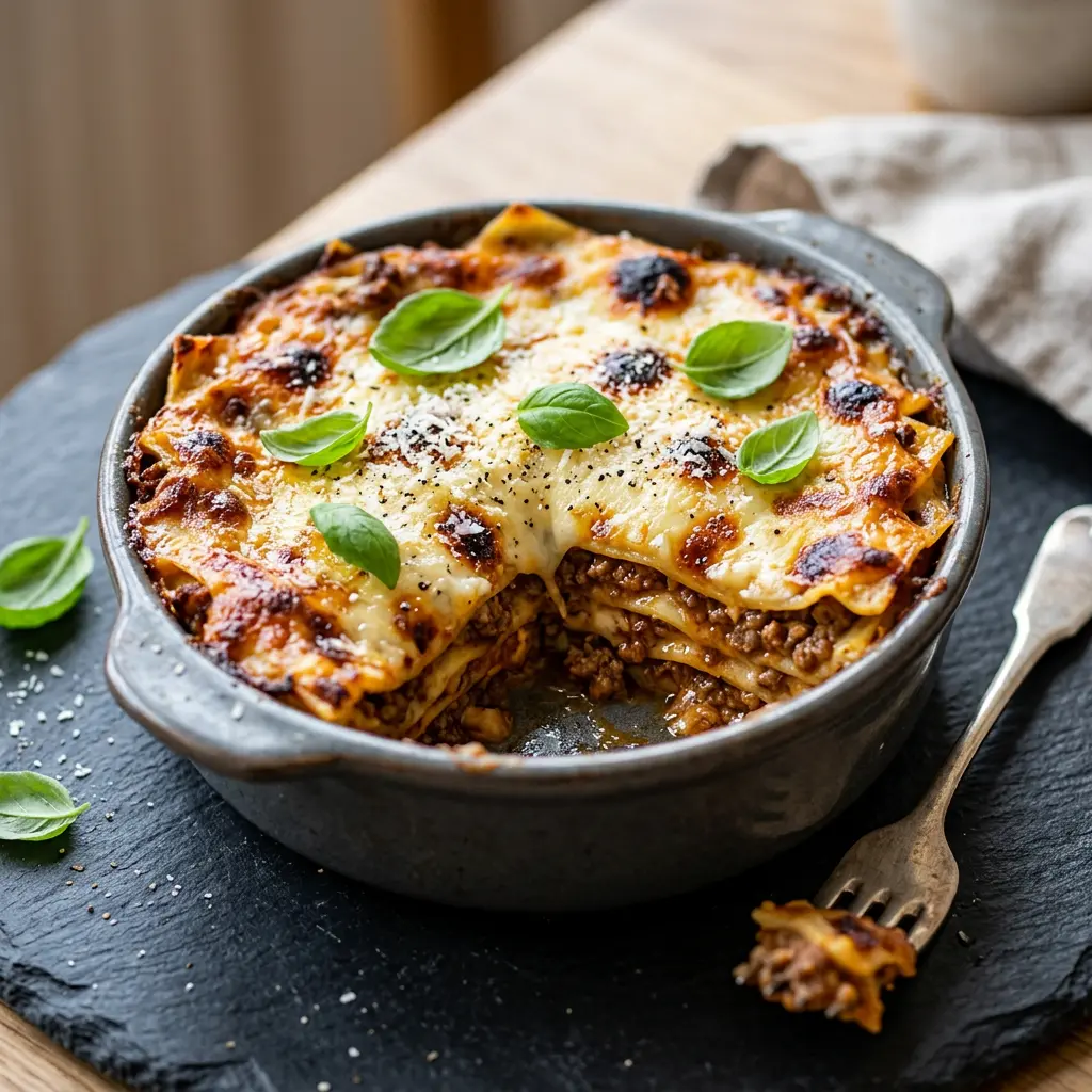 Fotografia hotového receptu Lasagne z teplovzdušnej fritézy z teplovzdušnej fritézy