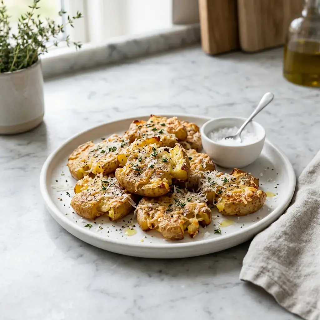 Fotografia hotového jedla k receptu Mačkané zemiaky s parmezánom