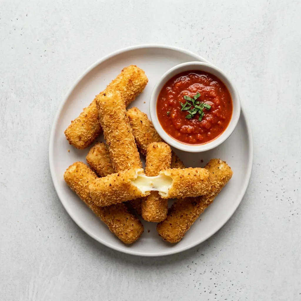 Fotografia hotového receptu Mozzarellové tyčinky z teplovzdušnej fritézy z teplovzdušnej fritézy