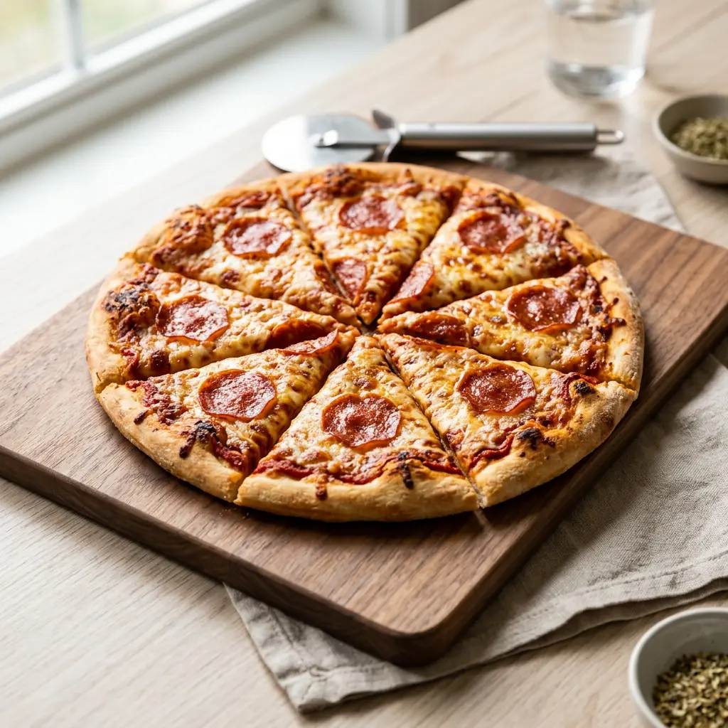 Fotografia hotového receptu Mrazená pizza z teplovzdušnej fritézy z teplovzdušnej fritézy