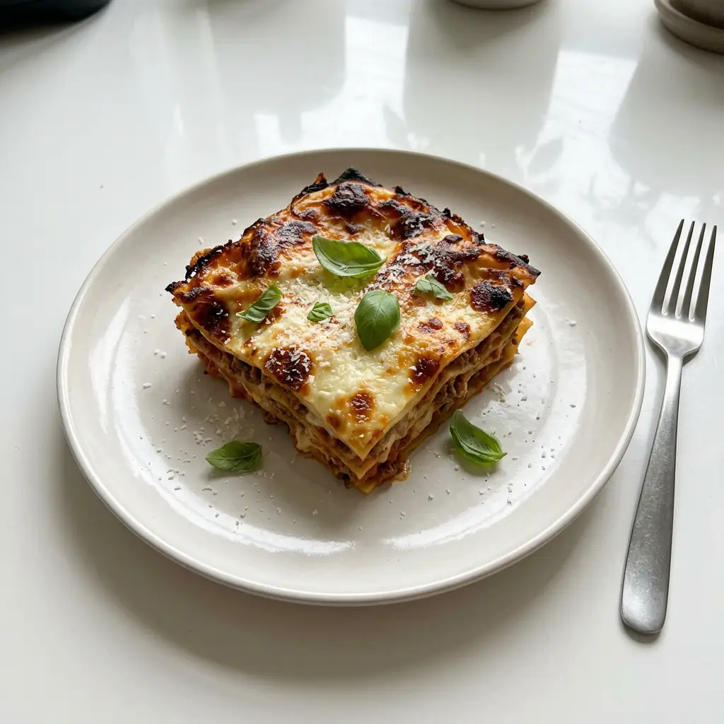 Fotografia hotového receptu Mrazené lasagne z teplovzdušnej fritézy z teplovzdušnej fritézy