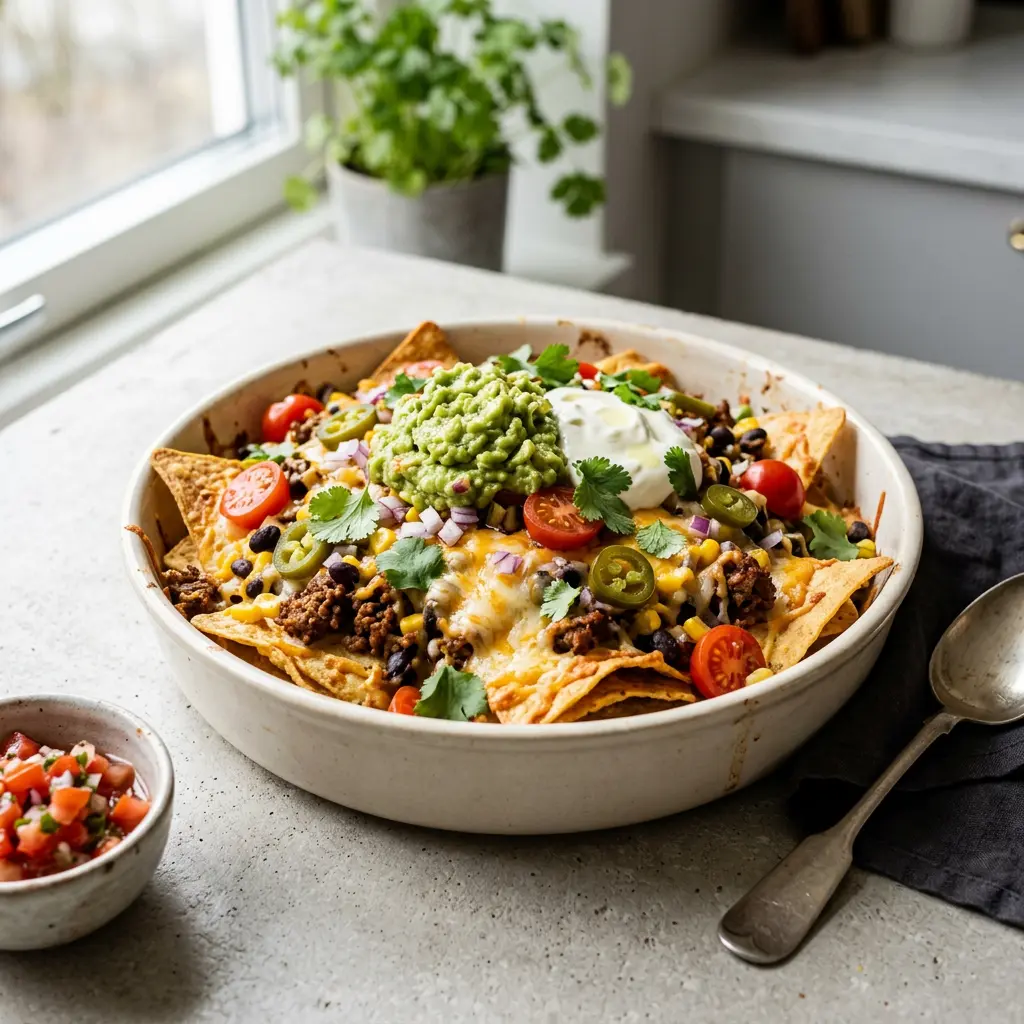 Fotografia hotového receptu Nachos z teplovzdušnej fritézy z teplovzdušnej fritézy