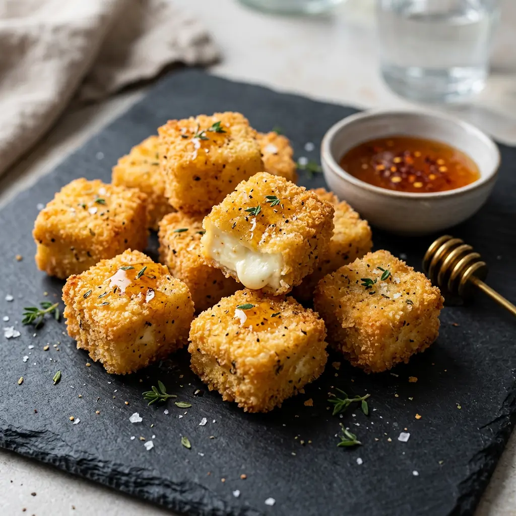 Fotografia hotového receptu Obaľovaná feta z teplovzdušnej fritézy z teplovzdušnej fritézy