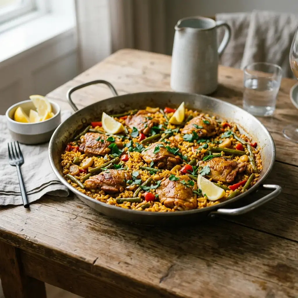 Fotografia hotového jedla k receptu Paella s kuracím mäsom