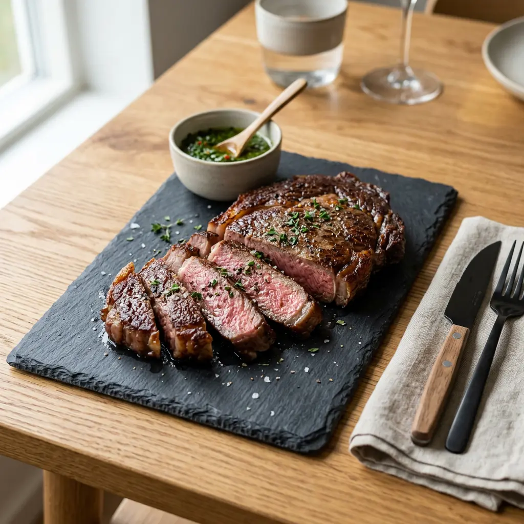 Fotografia hotového receptu Ribeye steak z teplovzdušnej fritézy z teplovzdušnej fritézy