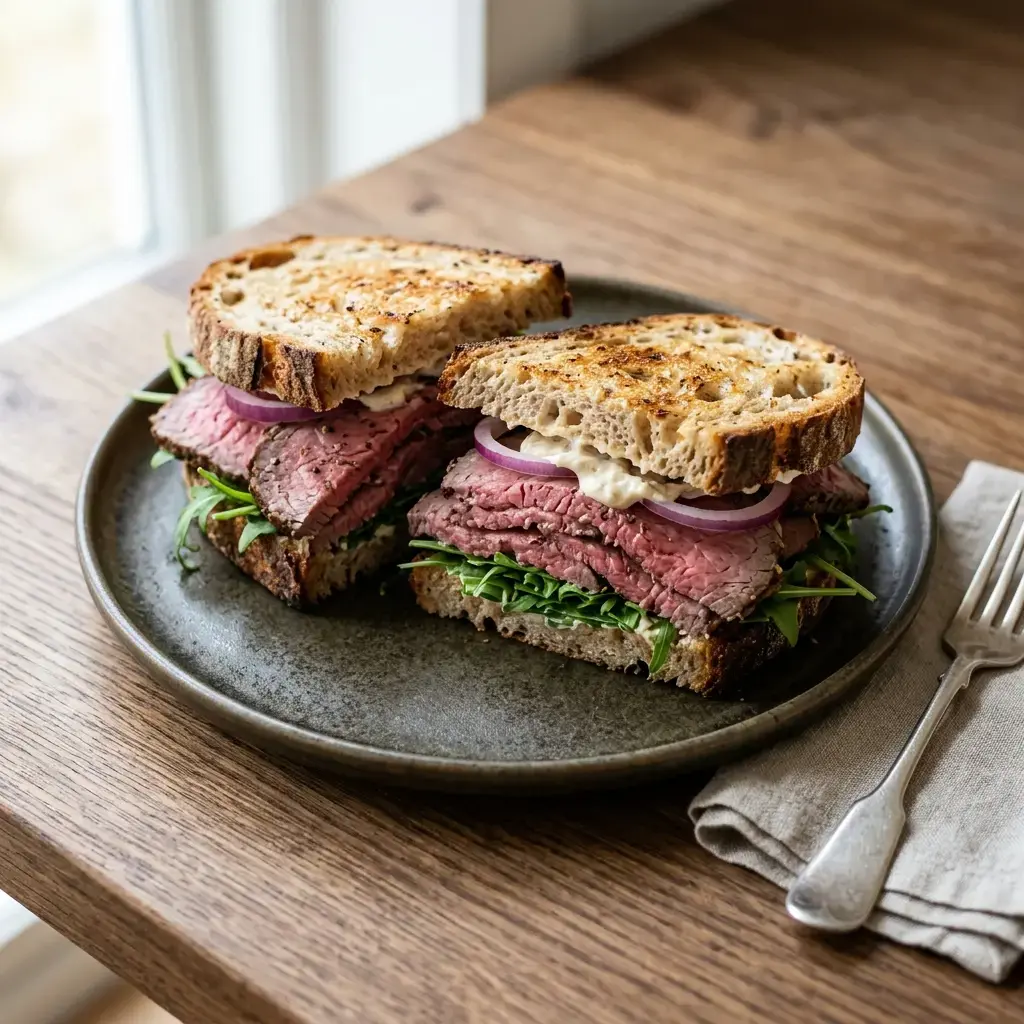 Fotografia hotového jedla k receptu Roastbeef sendvič