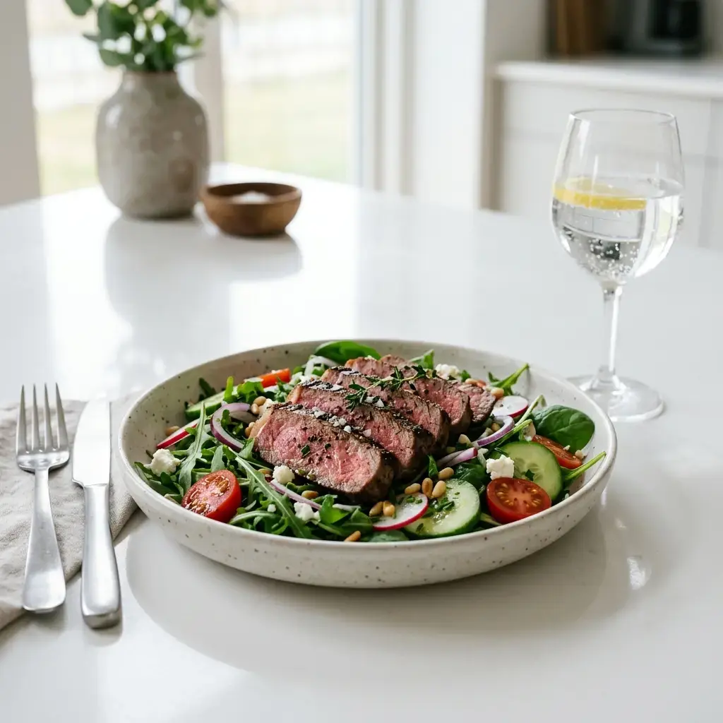 Fotografia hotového jedla k receptu Šalát so steakom