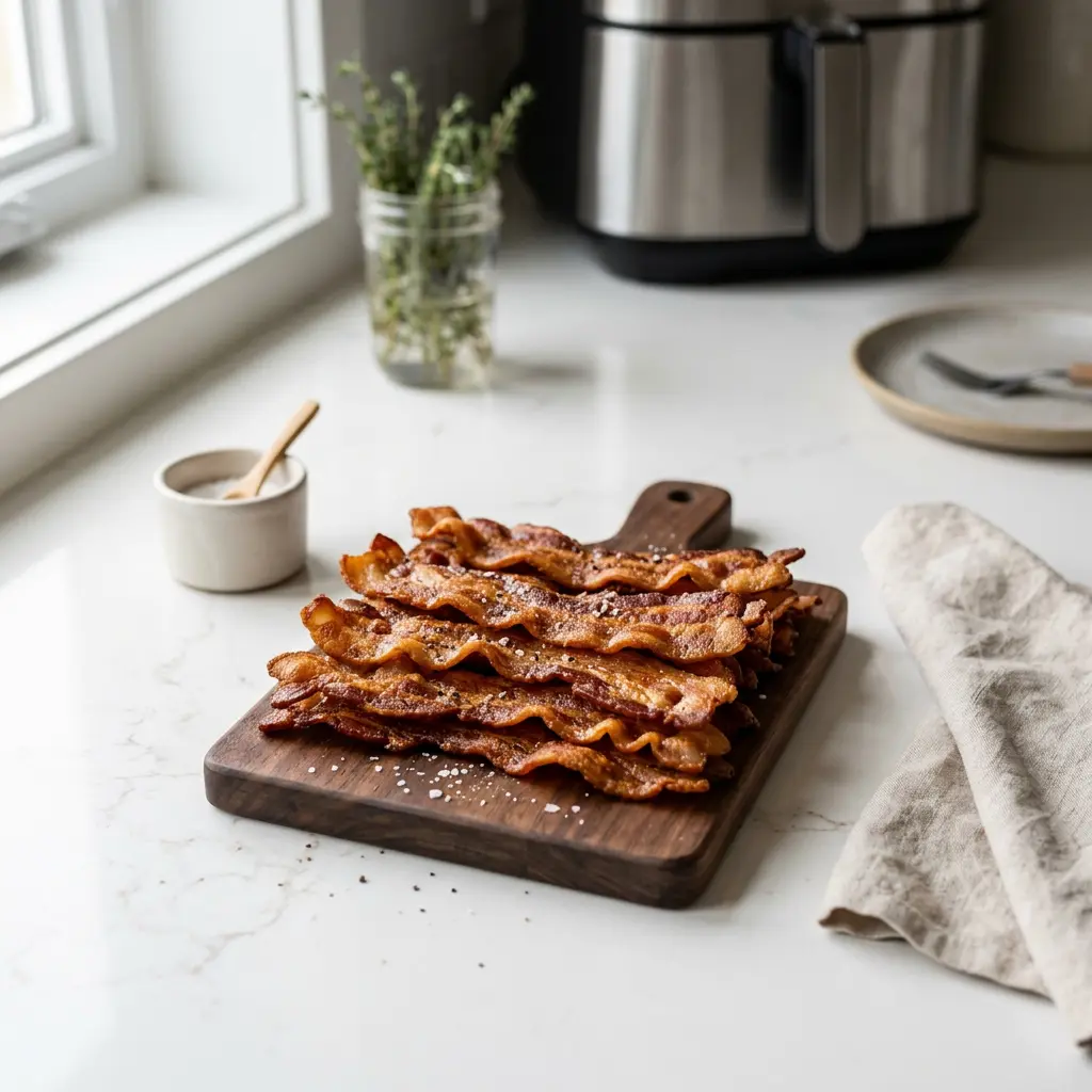 Fotografia hotového receptu Slanina z teplovzdušnej fritézy z teplovzdušnej fritézy