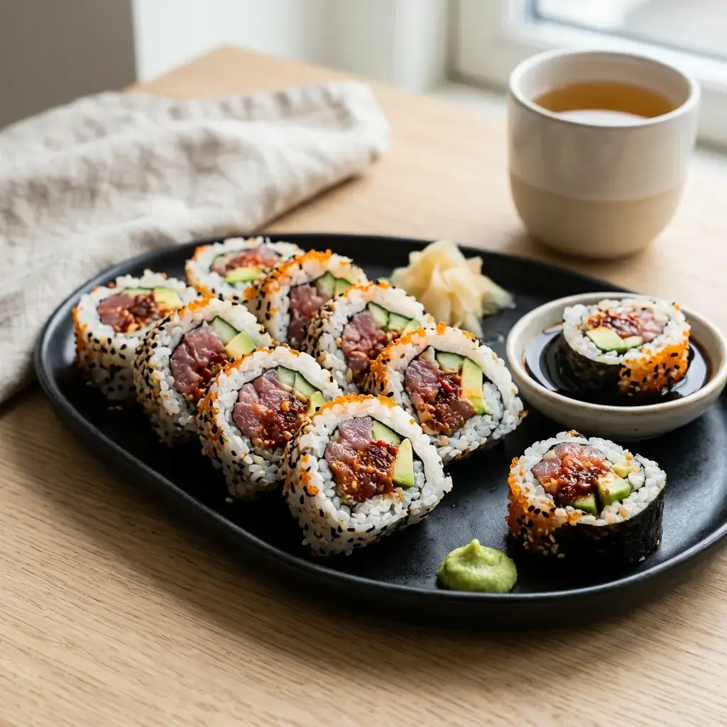 Fotografia hotového jedla k receptu Spicy tuna roll