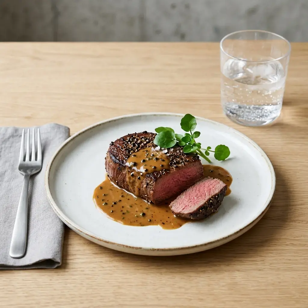 Fotografia hotového jedla k receptu Steak au poivre