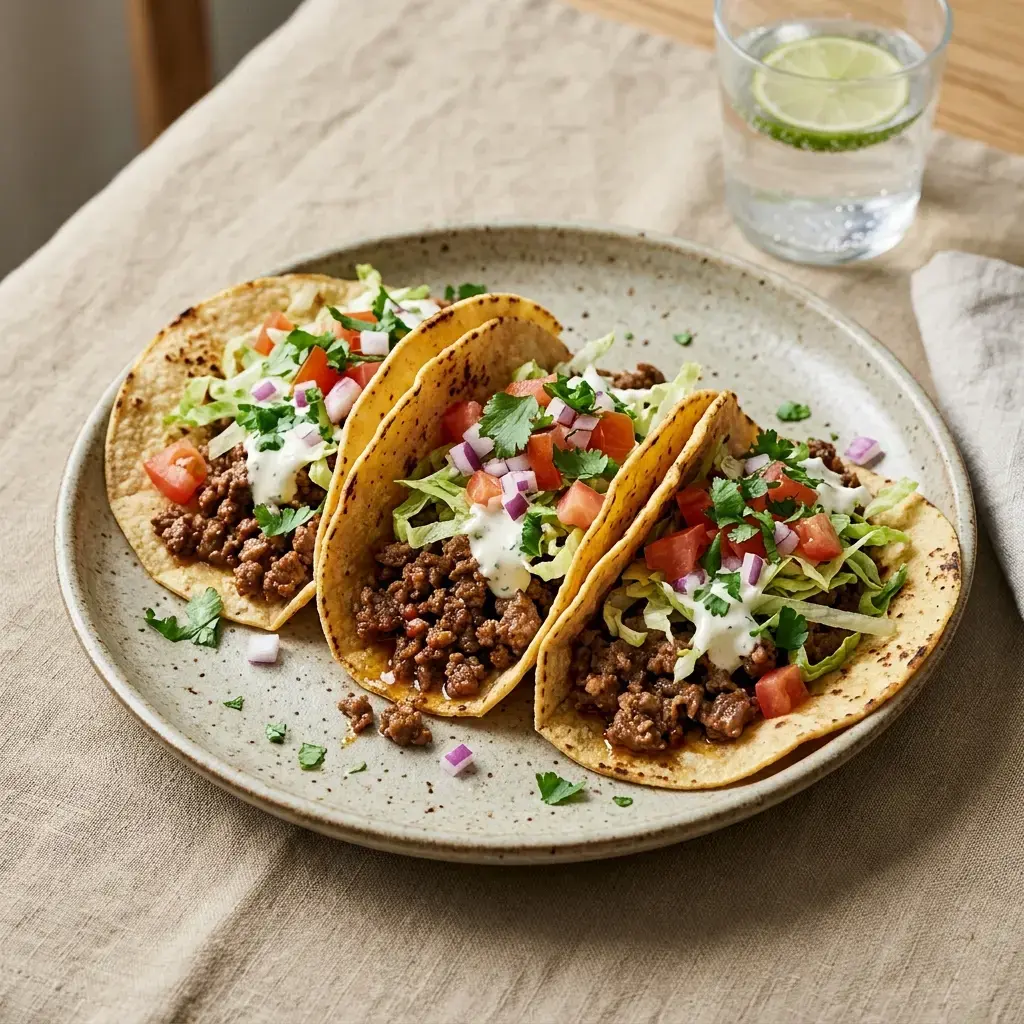 Fotografia hotového jedla k receptu Tacos s hovädzím mäsom