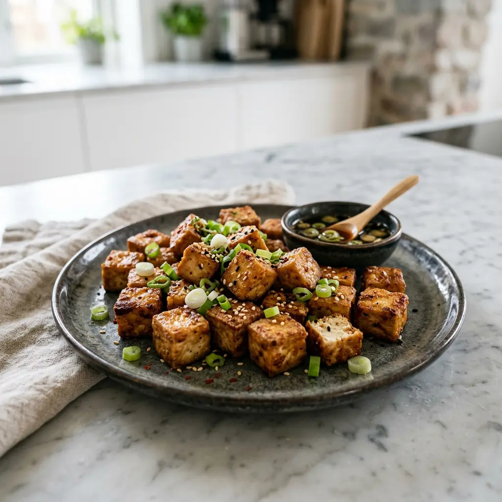 Fotografia hotového receptu Tofu z teplovzdušnej fritézy z teplovzdušnej fritézy