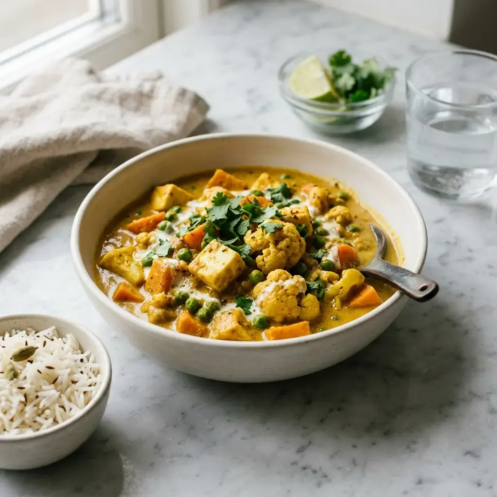 Fotografia hotového jedla k receptu Vegetariánska korma