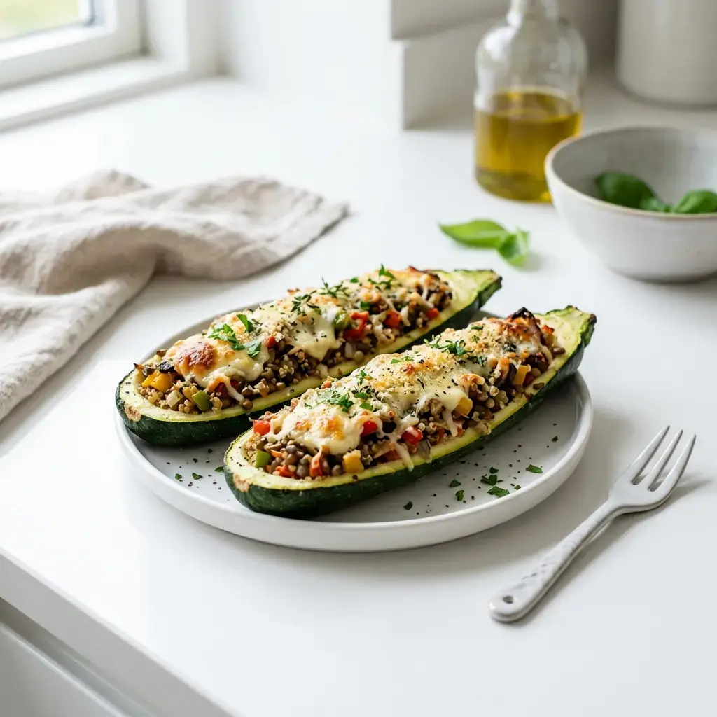 Fotografia hotového jedla k receptu Vegetariánska plnená cuketa