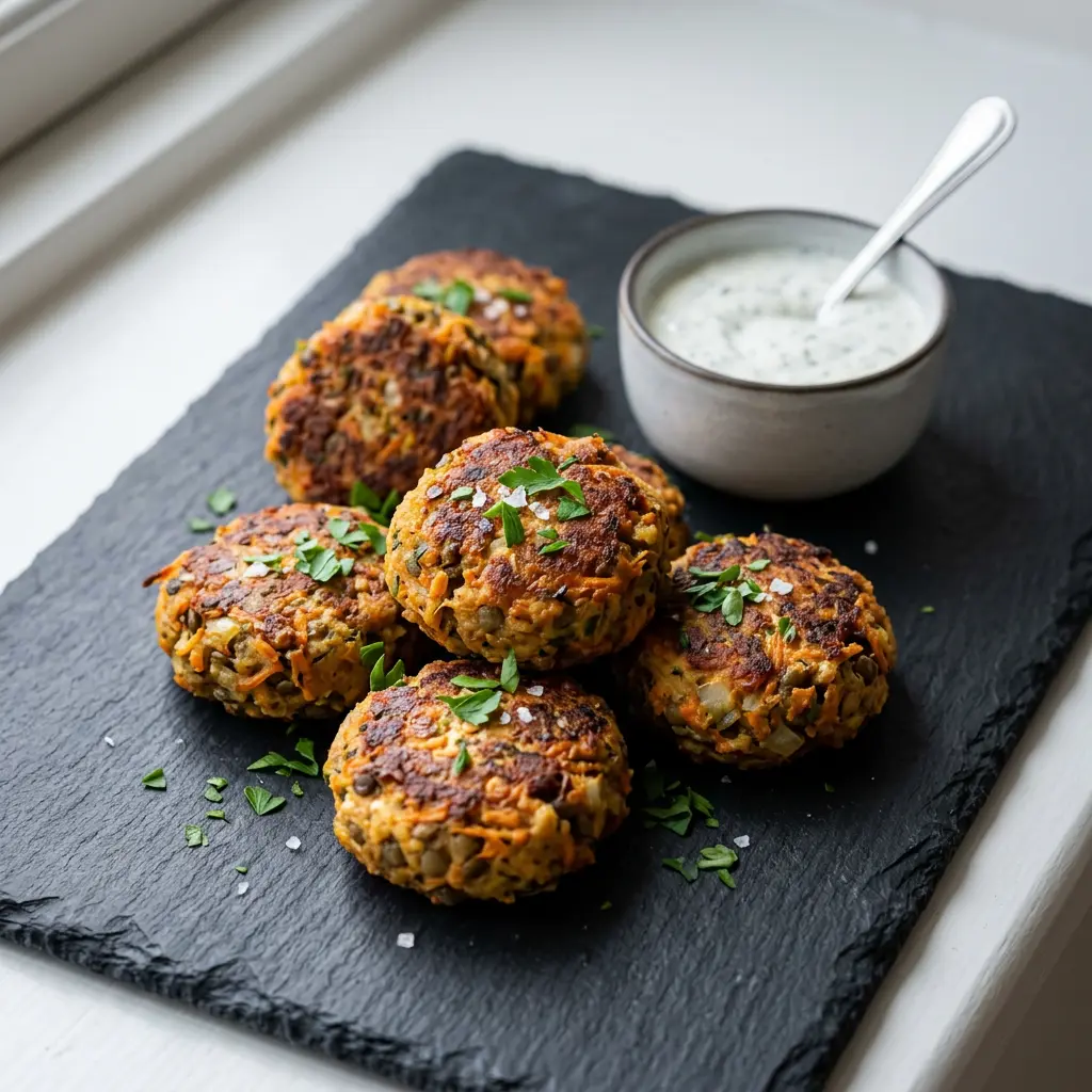 Fotografia hotového receptu Vegetariánske fašírky z teplovzdušnej fritézy z teplovzdušnej fritézy