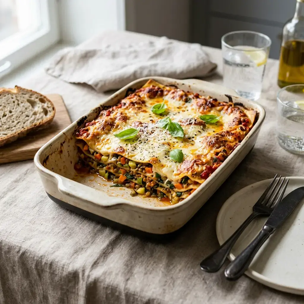 Fotografia hotového jedla k receptu Vegetariánske lasagne