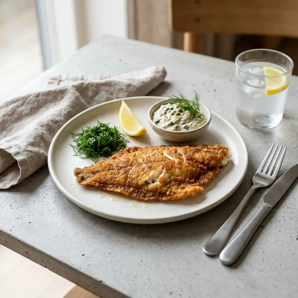 Fotografia hotového jedla k receptu Vyprážaný filet z platesy